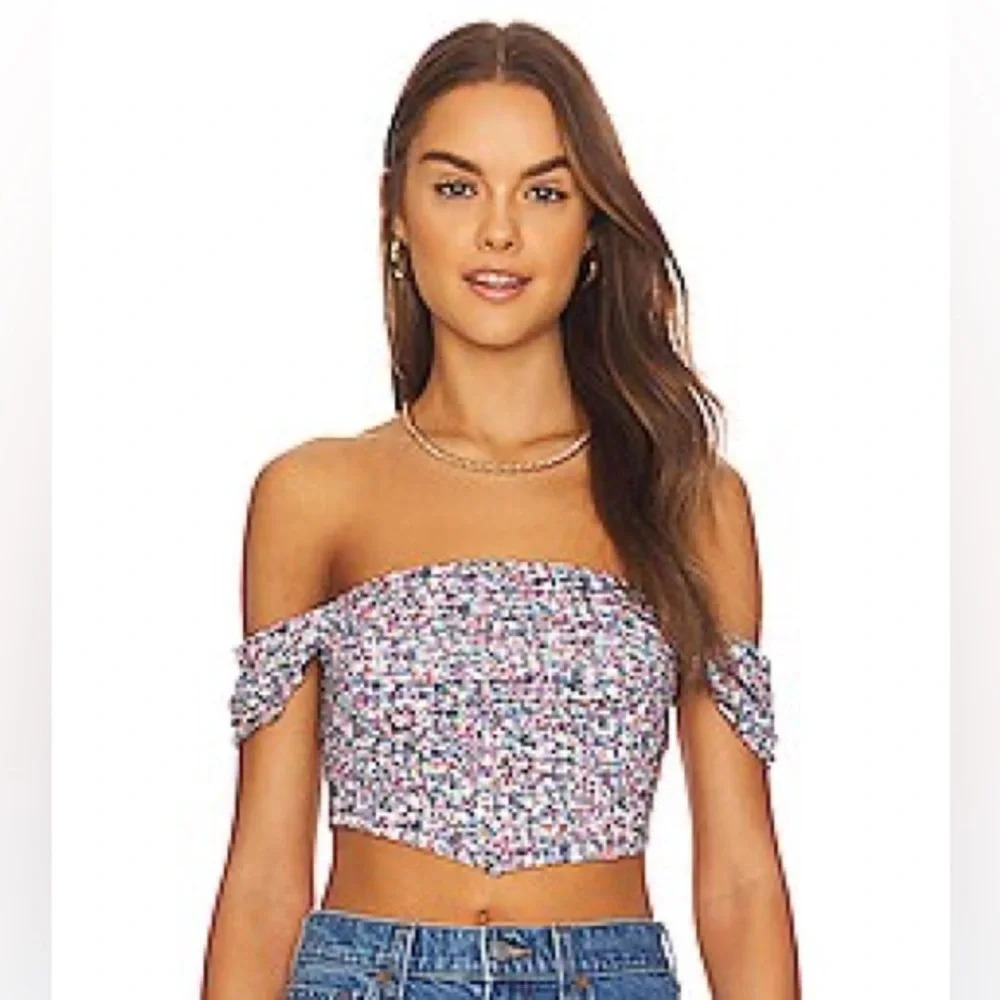 NWT AFRM Lazo Off the Shoulder Crop Top